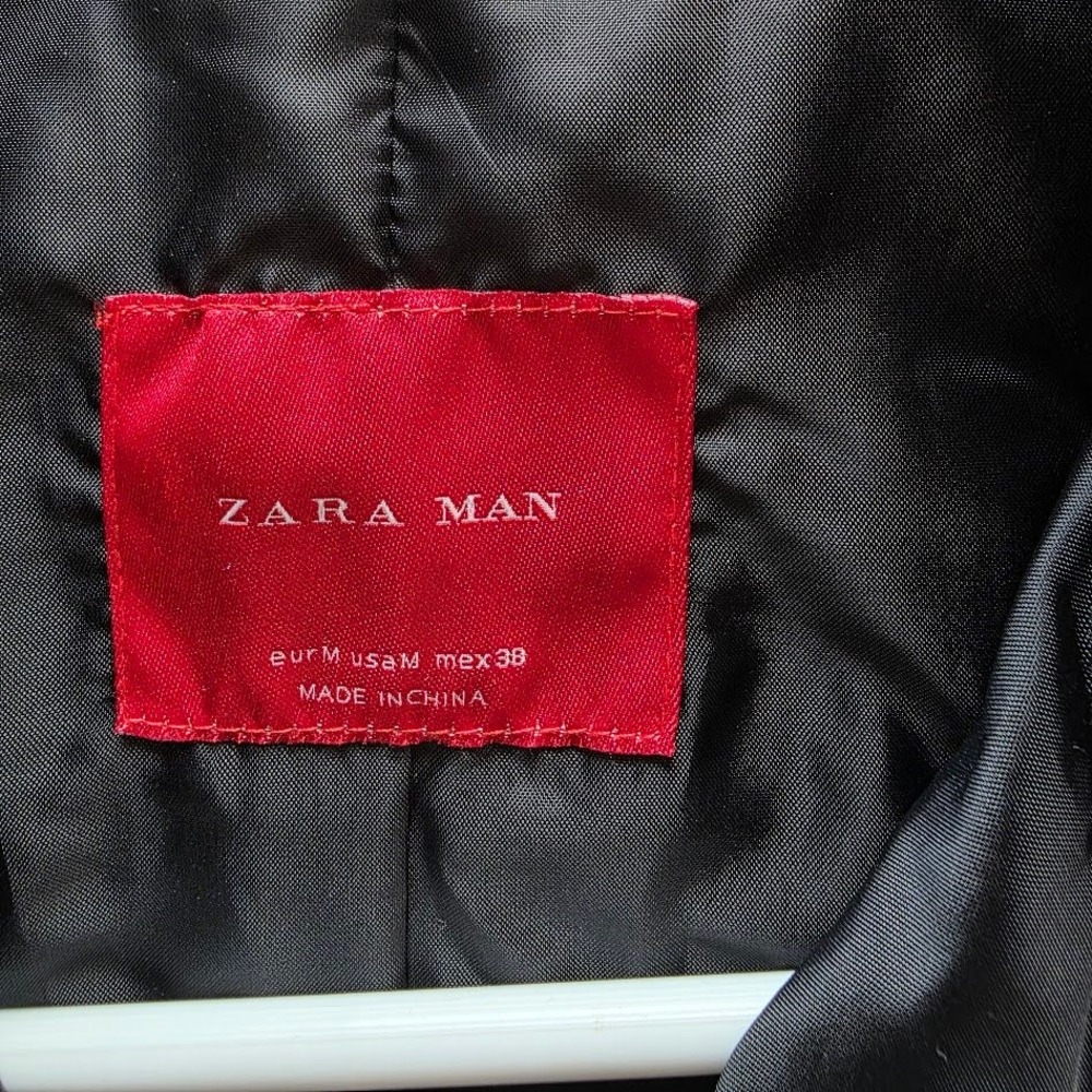 Zara Man Black Diamond Quilte Snap ButtonPackable Lightweight Jacket Mens Size M - Picture 3 of 6